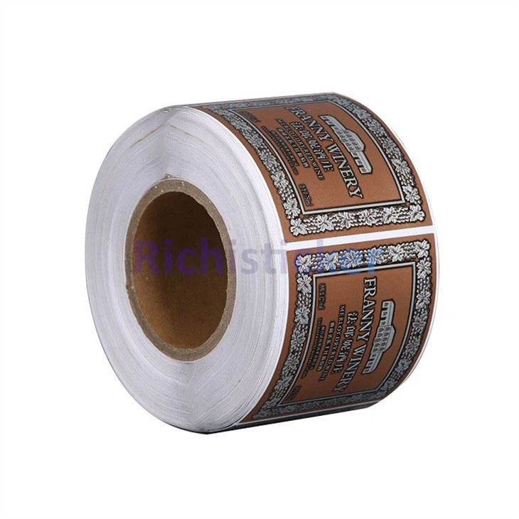 Zachte aluminiumfolie Wijnfles labels