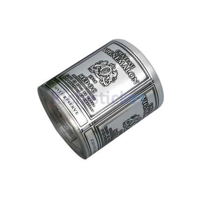 Relief metalen stickers voor wijnflessen